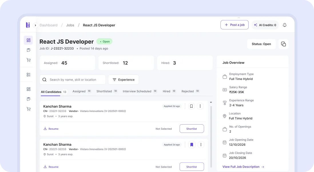 Clear vendor accountability